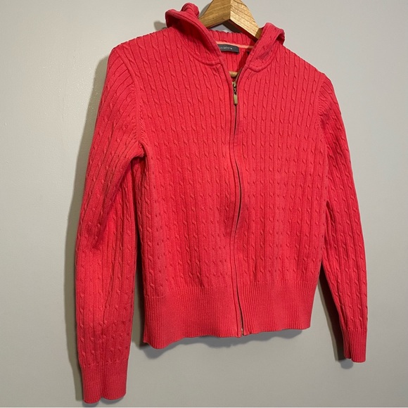 Liz Claiborne Zip Up Cable knit sweater - Medium‎ - Picture 4 of 8